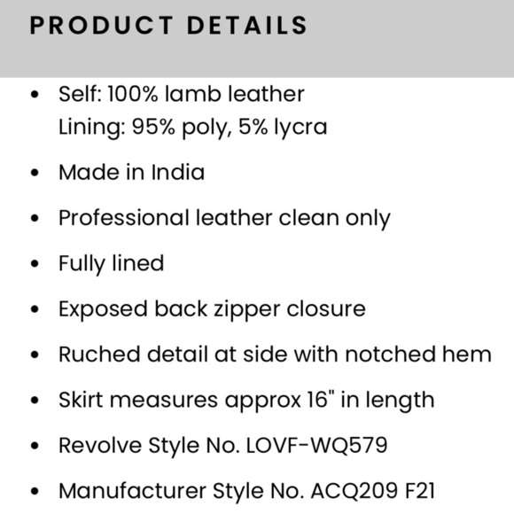 New white leather lovers and friends skirt with slit size S - Picture 11 of 12